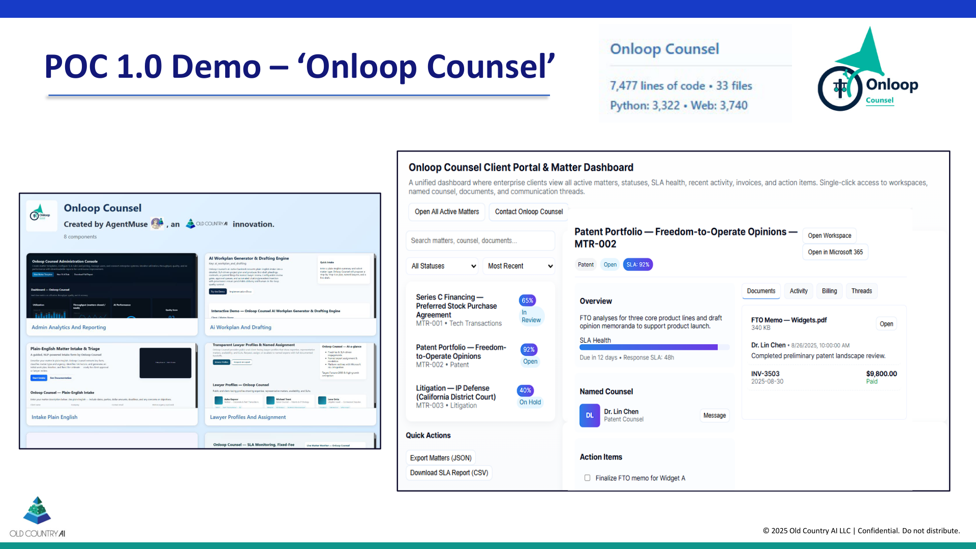 Slide 6 -- POC 1.0 Demo – ‘Onloop Counsel’